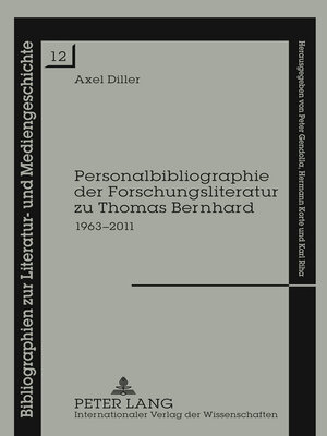 cover image of Personalbibliographie der Forschungsliteratur zu Thomas Bernhard
